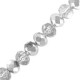 Faceted glass rondelle beads 4x3mm Silver half plated